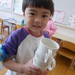 砂場で町を作ったよ！